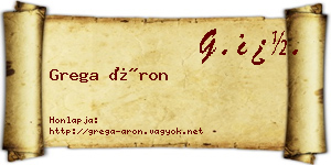 Grega Áron névjegykártya